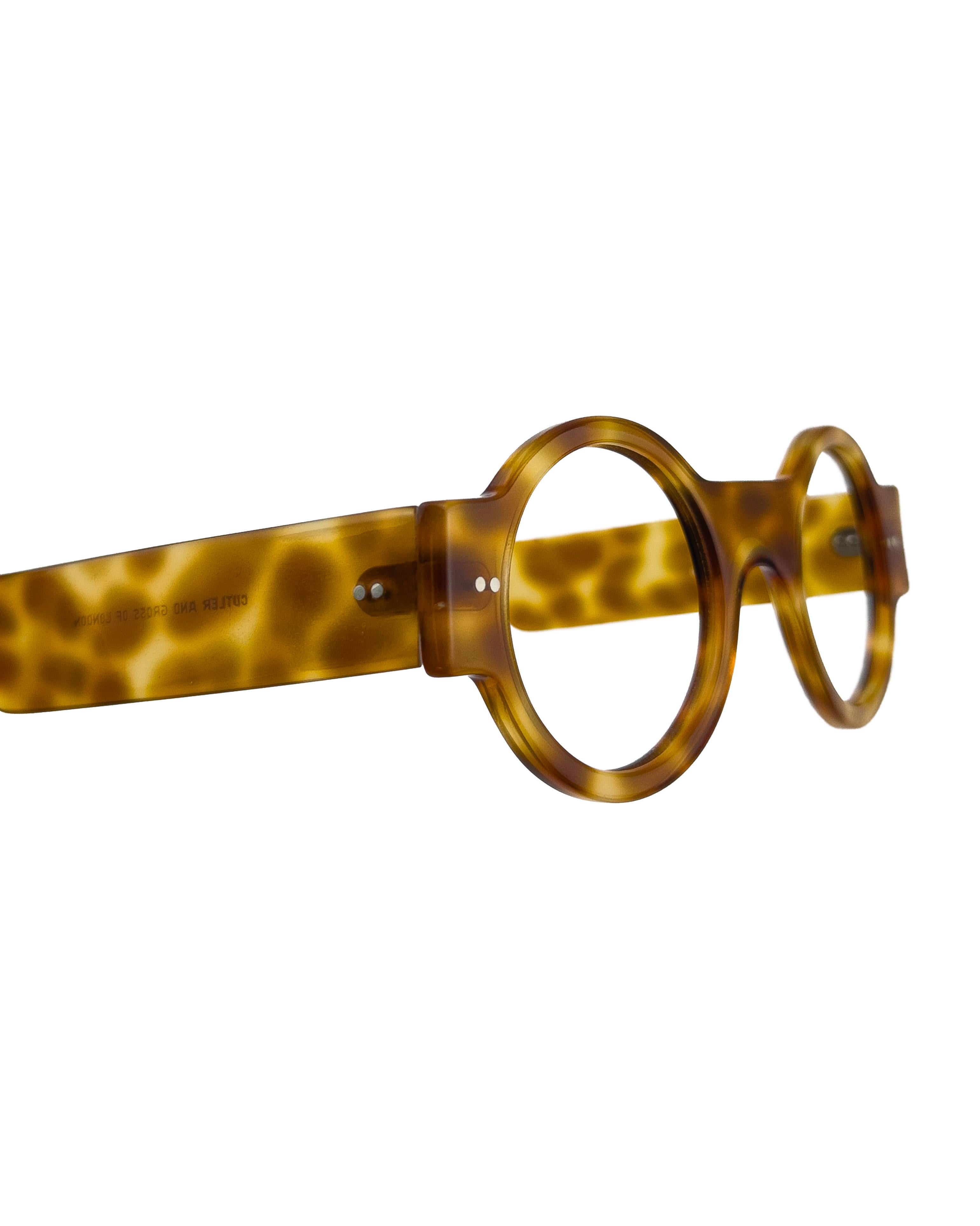 Women's or Men's 1983 Cutler and Gross Brown Faux Tortoise Frame For Sale