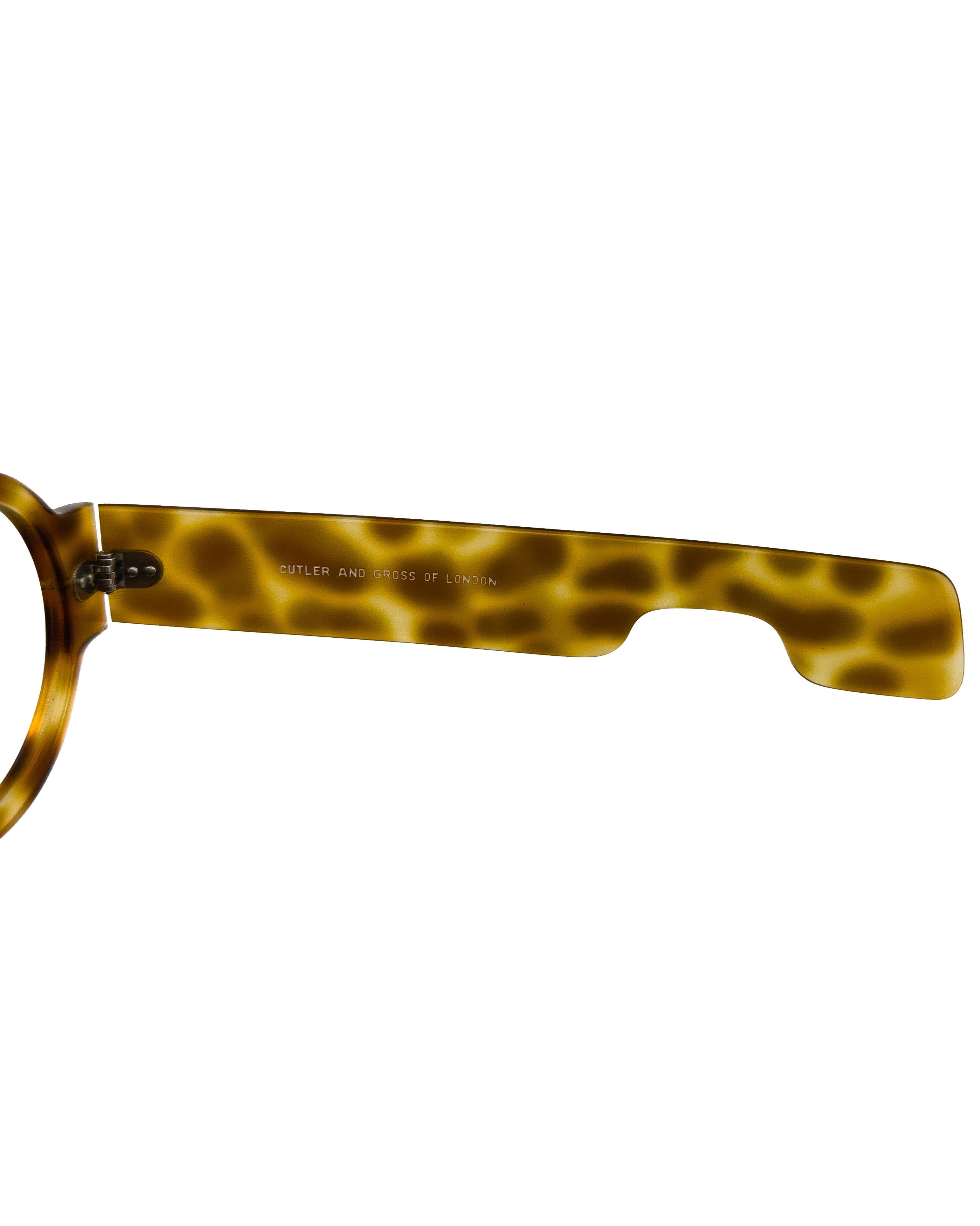 1983 Cutler and Gross Brown Faux Tortoise Frame For Sale 1