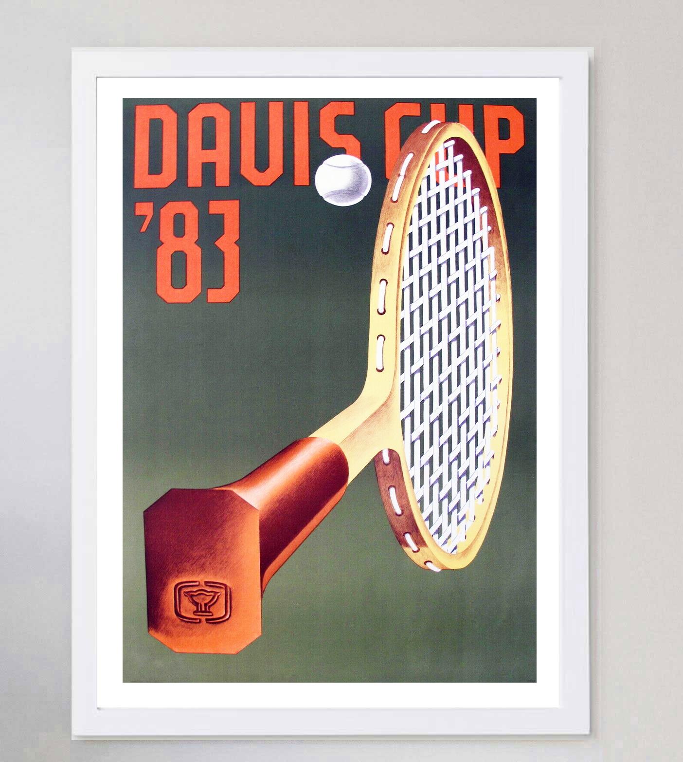 Fin du 20e siècle Affiche vintage d'origine de la coupe Davis, 1983 en vente