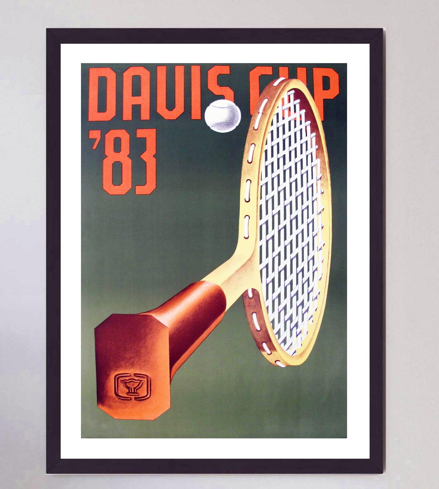 Papier Affiche vintage d'origine de la coupe Davis, 1983 en vente