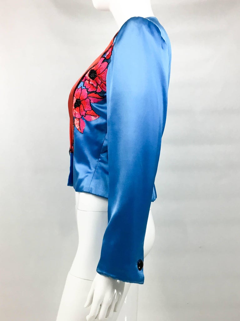 Dior by Marc Bohan Haute Couture Silk Satin Beaded Jacket, 1983 For ...