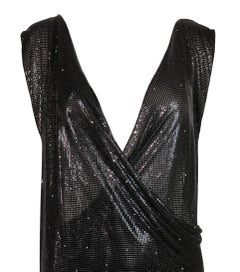 1983 Gianni Versace Brooke Shields Gunmetal Chainmail Crystal Plunging Dress