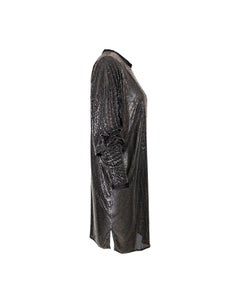 1983 Gianni Versace Gunmetal Oroton Chainmail Crystal Dress