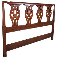 1983 Henkel Harris Wild Black Cherry Queen or Full Chippendale Headboard 153HB