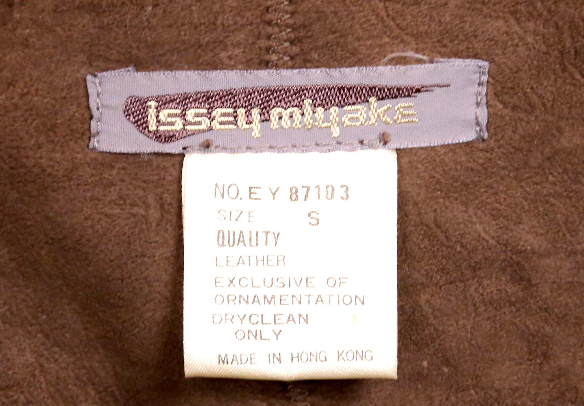 1983 ISSEY MIYAKE leather poncho runway coat In Good Condition In San Fransisco, CA