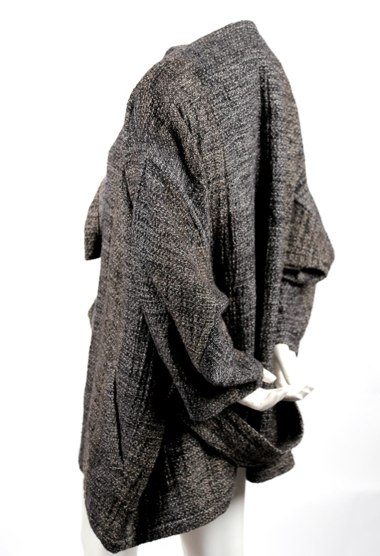 1983 ISSEY MIYAKE tweed coat with asymmetrical collar For Sale at ...