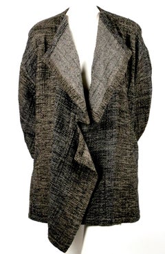 1983 ISSEY MIYAKE tweed runway coat with asymmetrical collar
