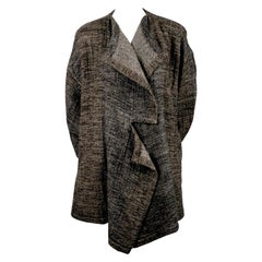 1983 ISSEY MIYAKE tweed runway coat with asymmetrical collar