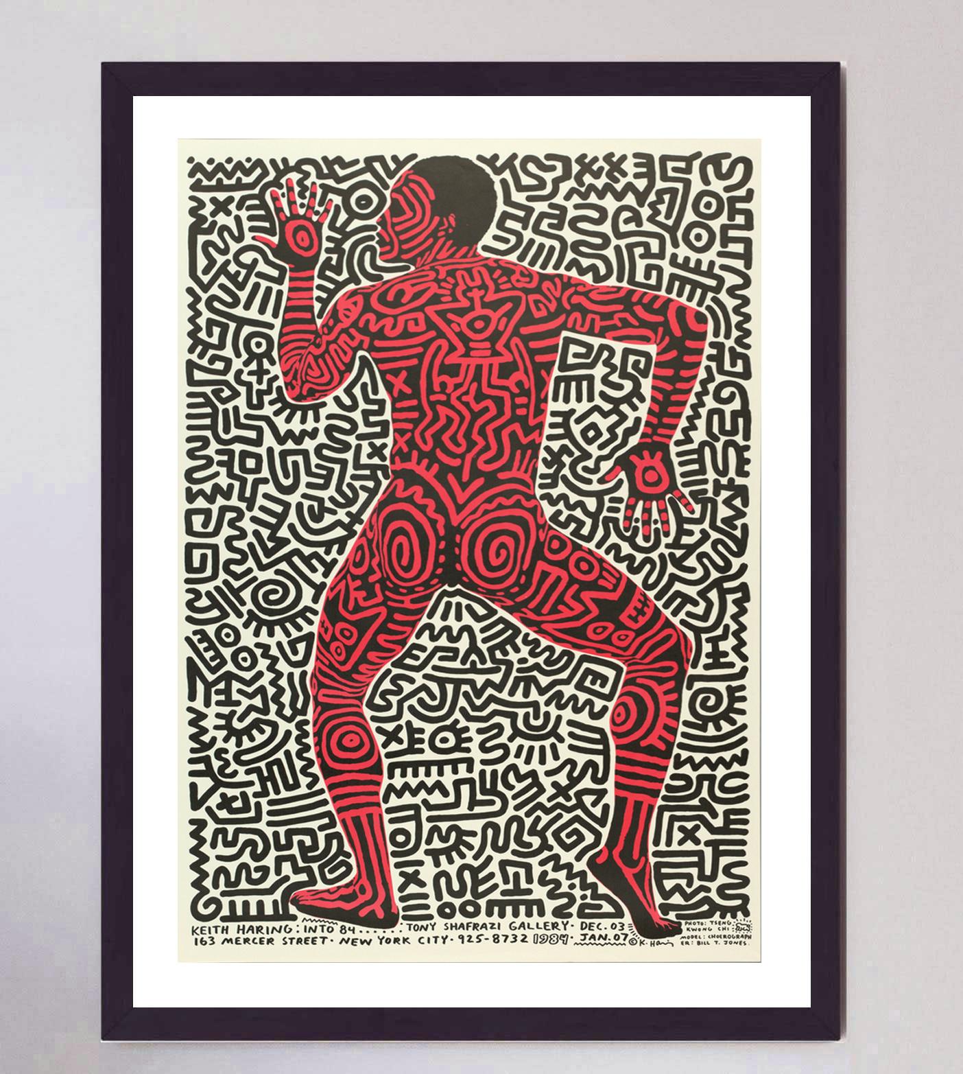 Fin du 20e siècle 1983 Keith Haring, Into 84 Original Vintage Poster