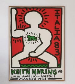 1983 Keith Haring, Lucio Amelio Napoli Original Vintage Poster