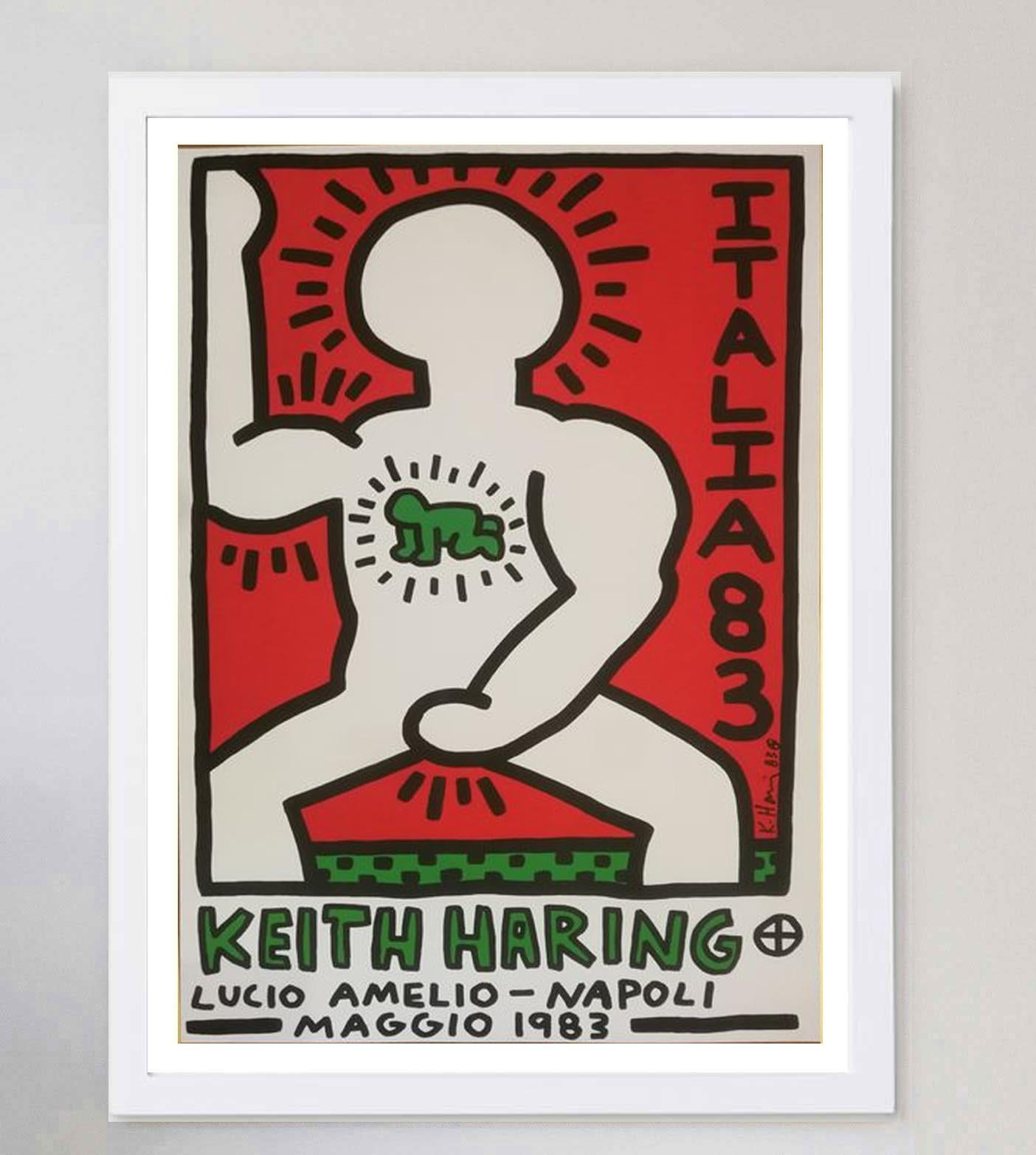 1983 Keith Haring, Lucio Amelio Napoli, Original-Vintage-Poster (Italienisch) im Angebot