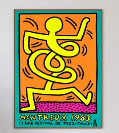 1983 Keith Haring Montreux Jazz Festival Green Original Vintage Poster