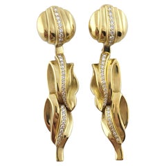 1983 KIESELSTEIN-CORD Boucles d'oreilles clips en or jaune 18K avec diamants #16956