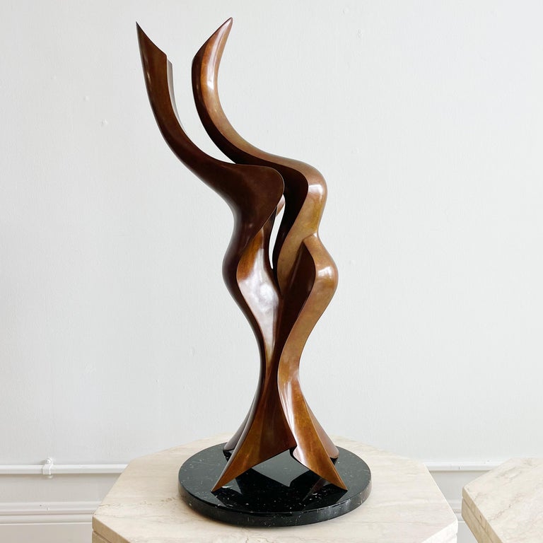 1983 Larry Young Abstract Bronze Artist Proof Sculpture For Sale at 1stDibs
