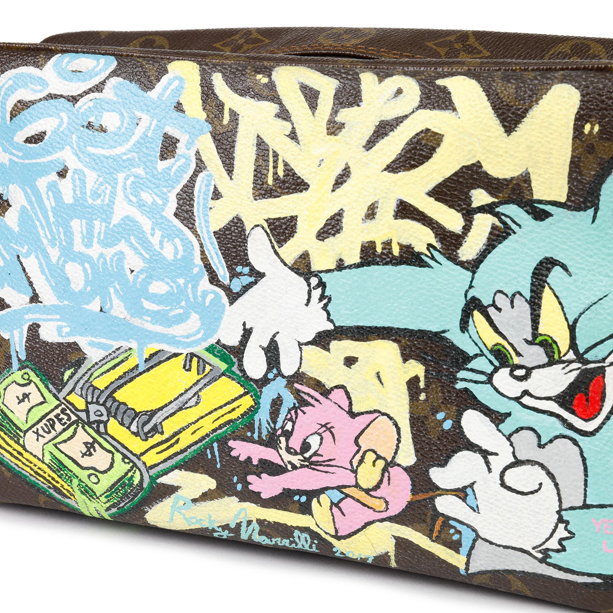 1983 Louis Vuitton Hand-painted 'Get This Money' X Year Zero London Pouch 1