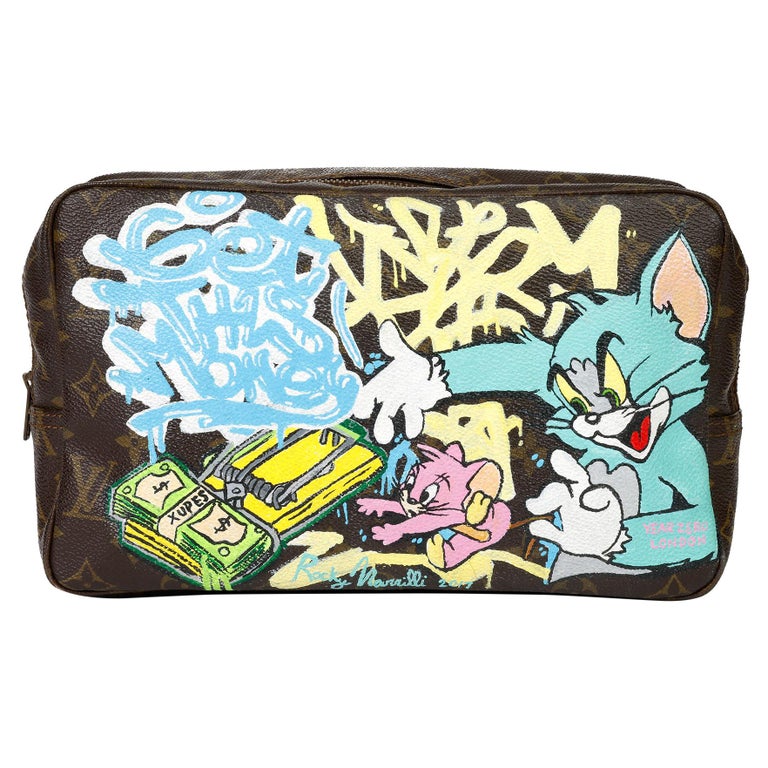 1983 Louis Vuitton Hand-painted 'Get This Money' X Year Zero London Pouch  at 1stDibs