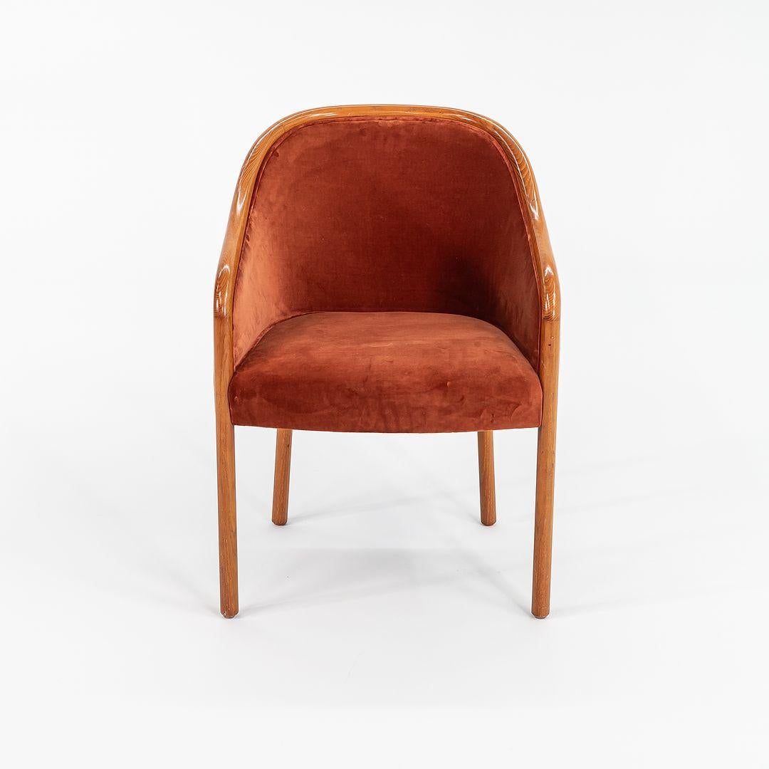 Modern 1983 Pair of Ward Bennett for Brickel Associates Dining Bankers Chairs in Oak For Sale