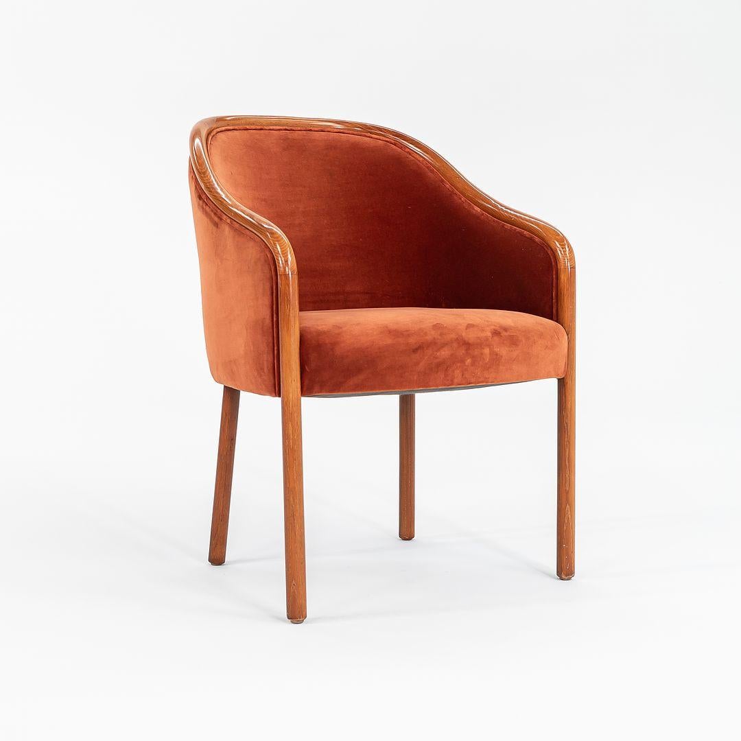 Fabric 1983 Pair of Ward Bennett for Brickel Associates Dining Bankers Chairs in Oak For Sale