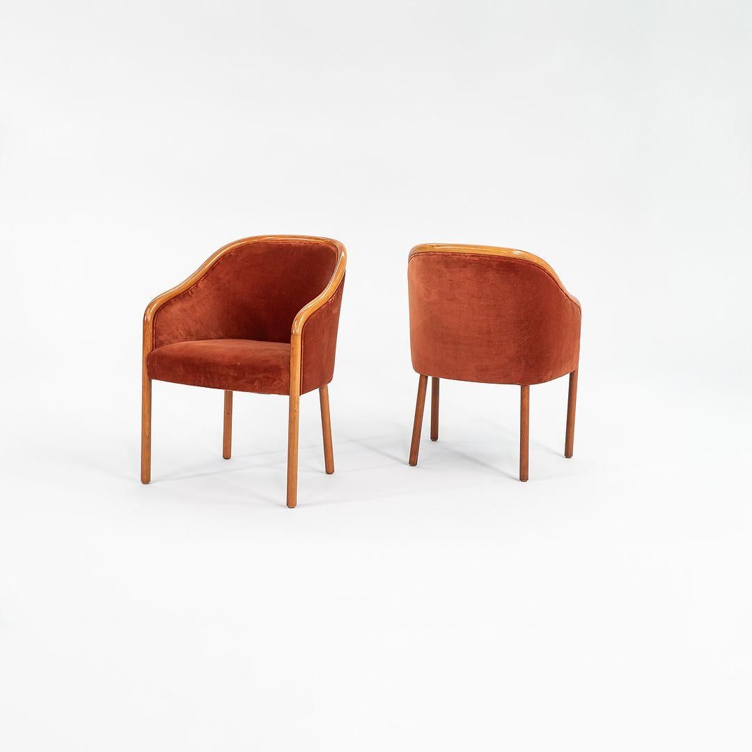 1983 Pair of Ward Bennett for Brickel Associates Dining Bankers Chairs in Oak For Sale 2