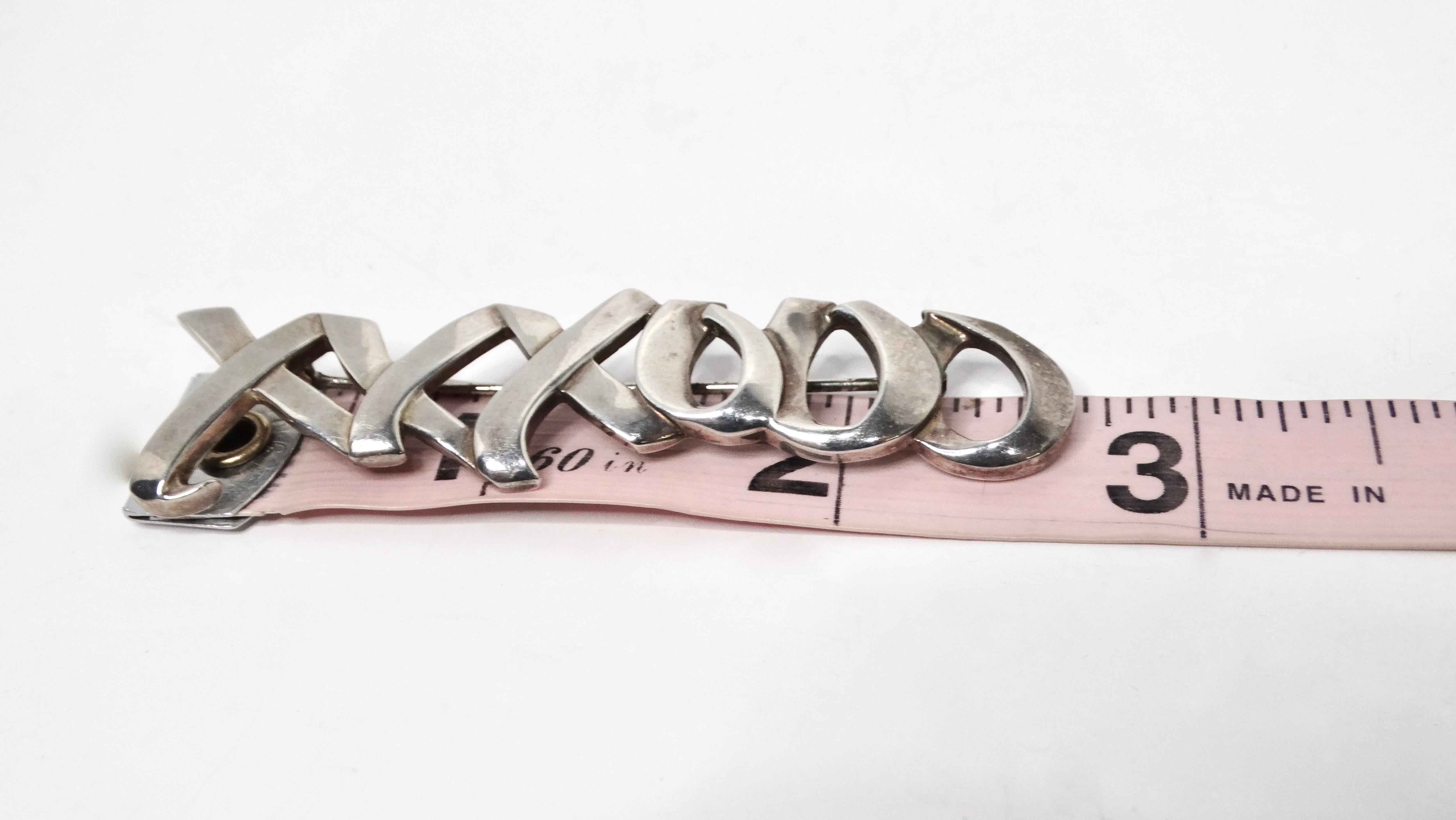 1983 Paloma Picasso for Tiffany & Co. Spilla in argento 925 con baci e abbracci in vendita 2