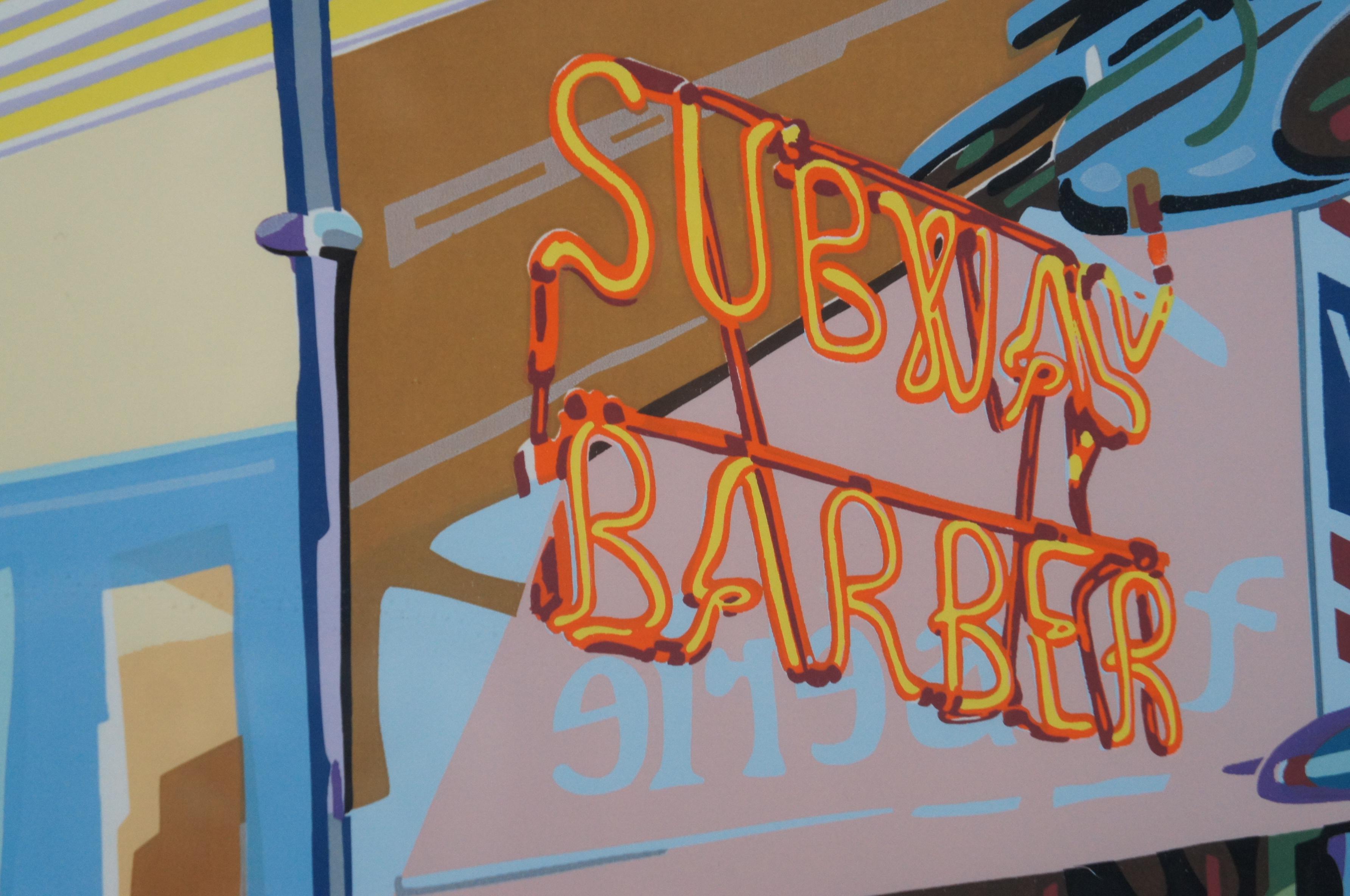 1983 Randy Owens Pencil Signed Subway Barber Serigraph Print 3