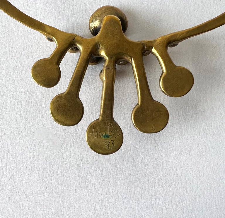 Artisan 1983 Richard Lawless Bronze Handmade Studio Necklace For Sale