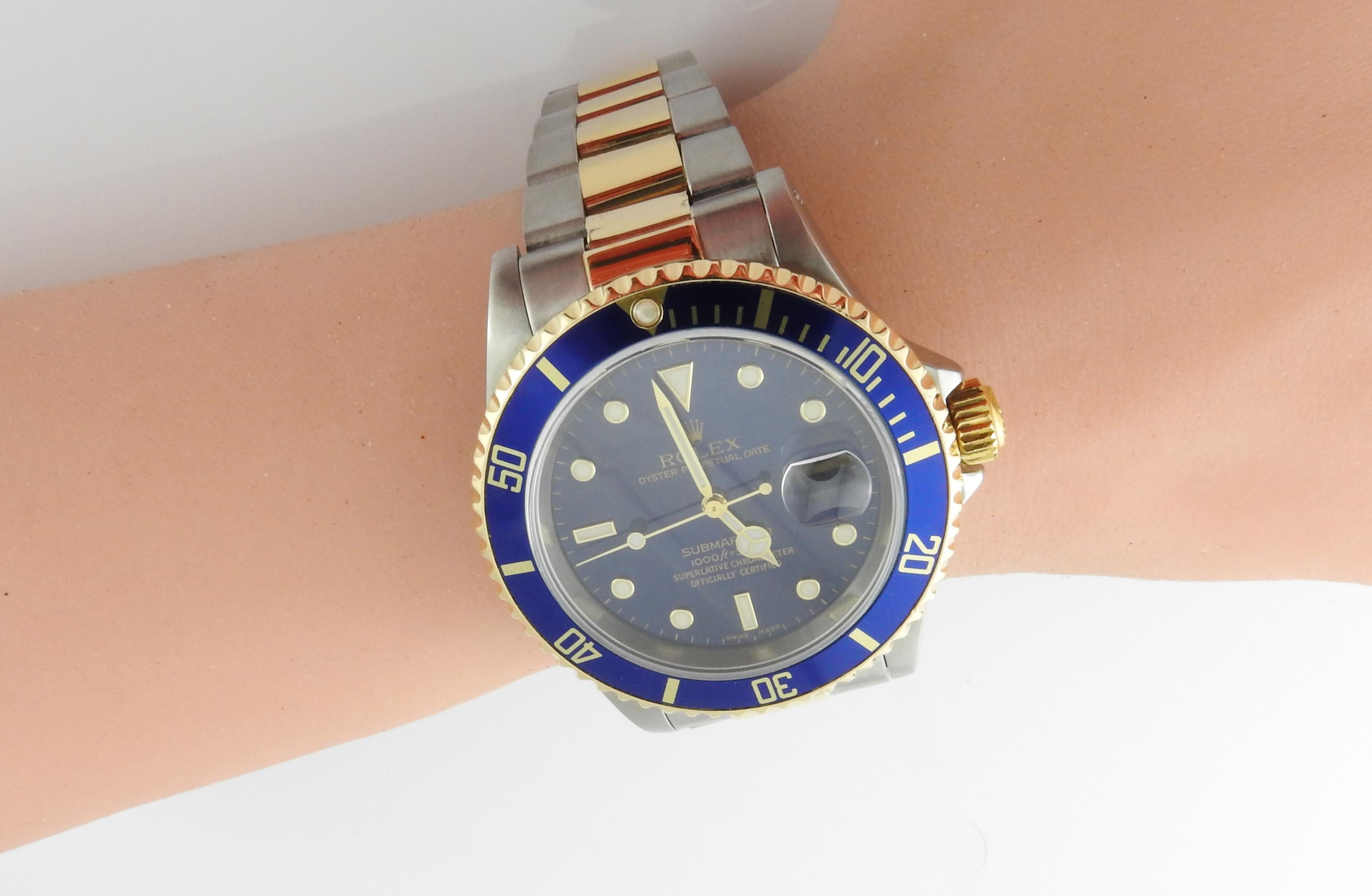 1983 Rolex 16613 Two-Tone Blue Dial Blue Bezel Men's Watch 5