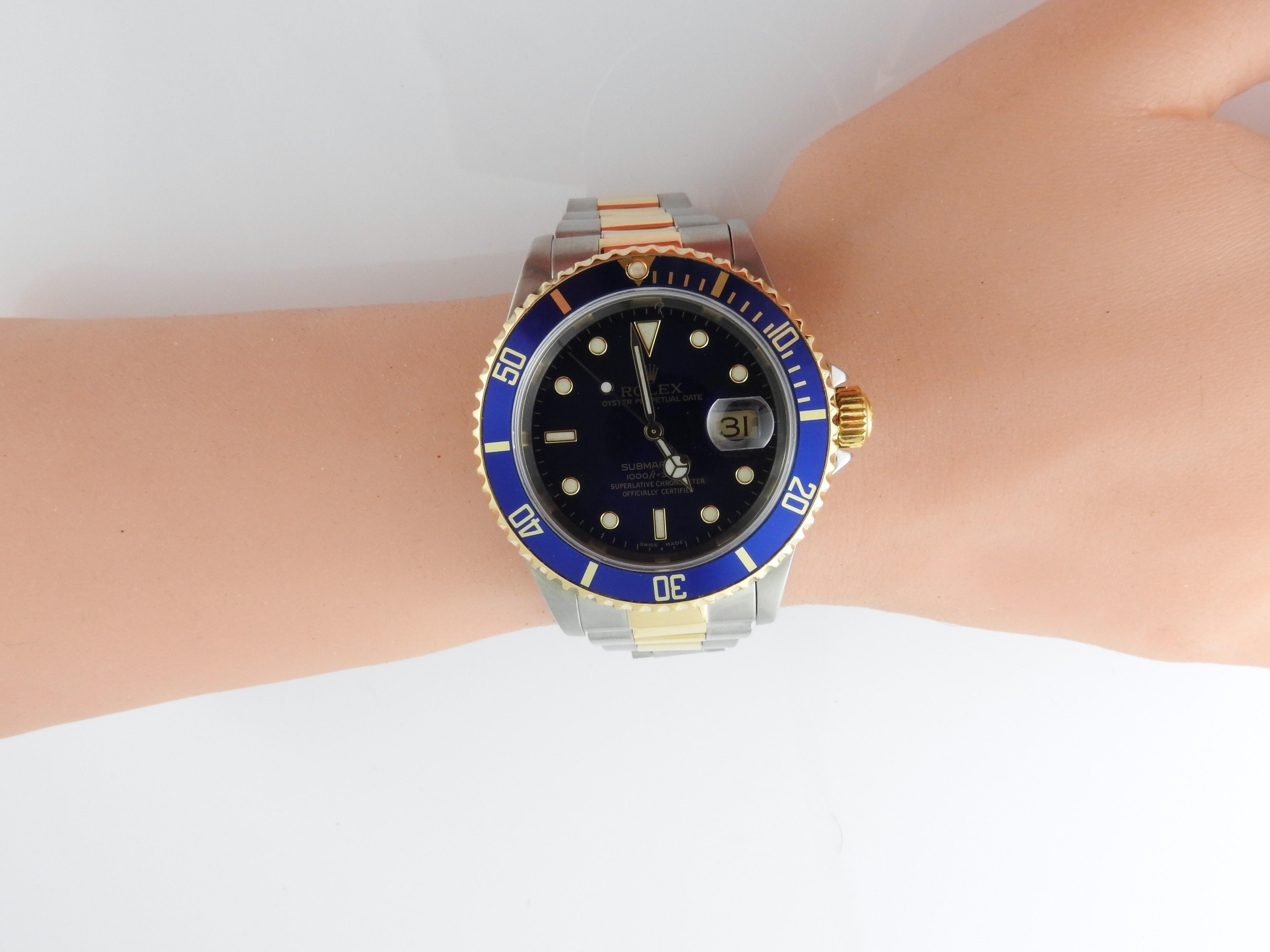 1983 Rolex 16613 Two-Tone Blue Dial Blue Bezel Men's Watch 6