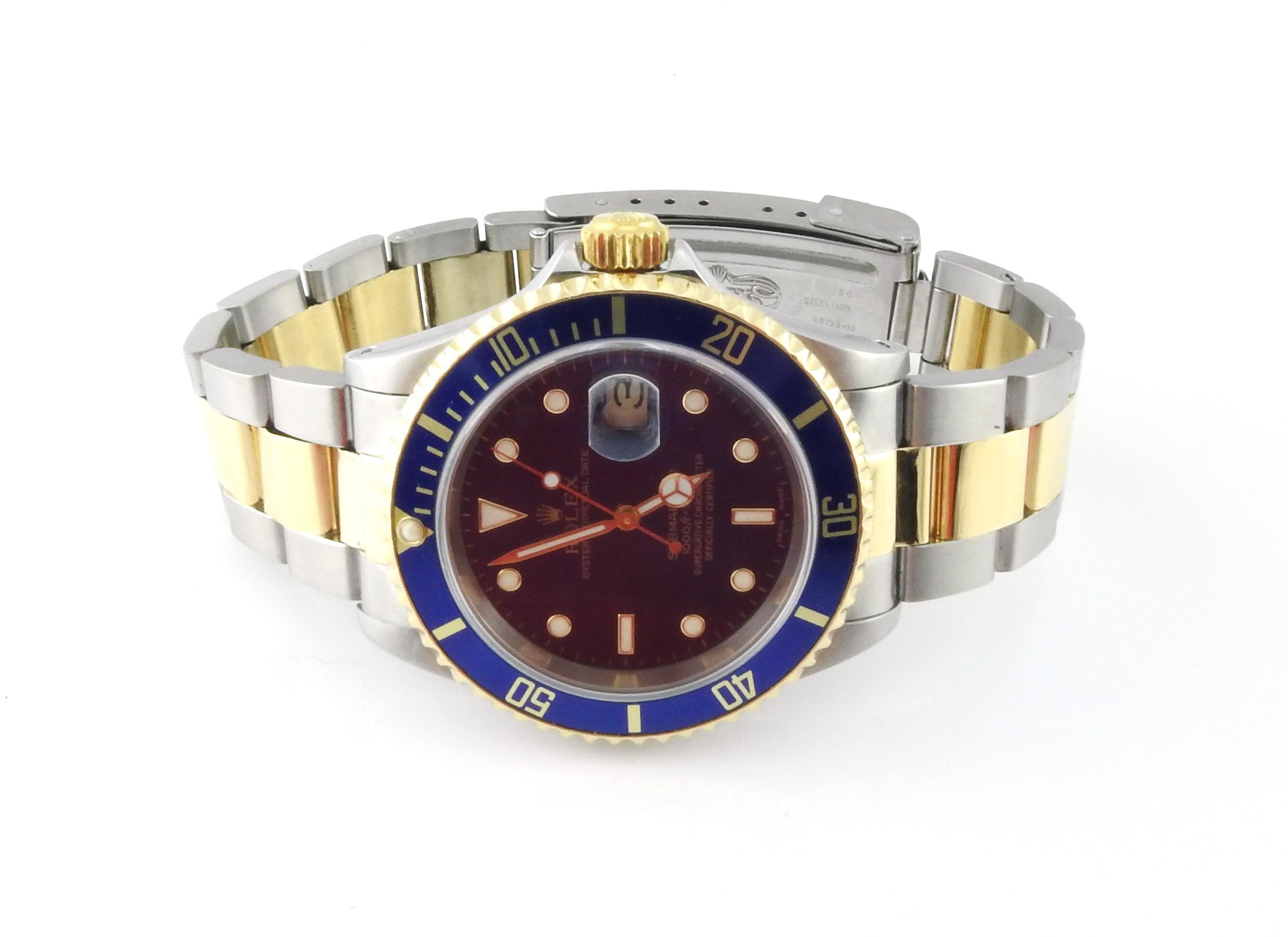 1983 Men's Rolex Oyster Perpetual Date

Model: 16613
Serial: 7493237

40 mm case

Automatic movement

Blue Dial Blue Bezel

18K Yellow Gold and Steel Band and Case

Bracelet fits up to 7 3/4