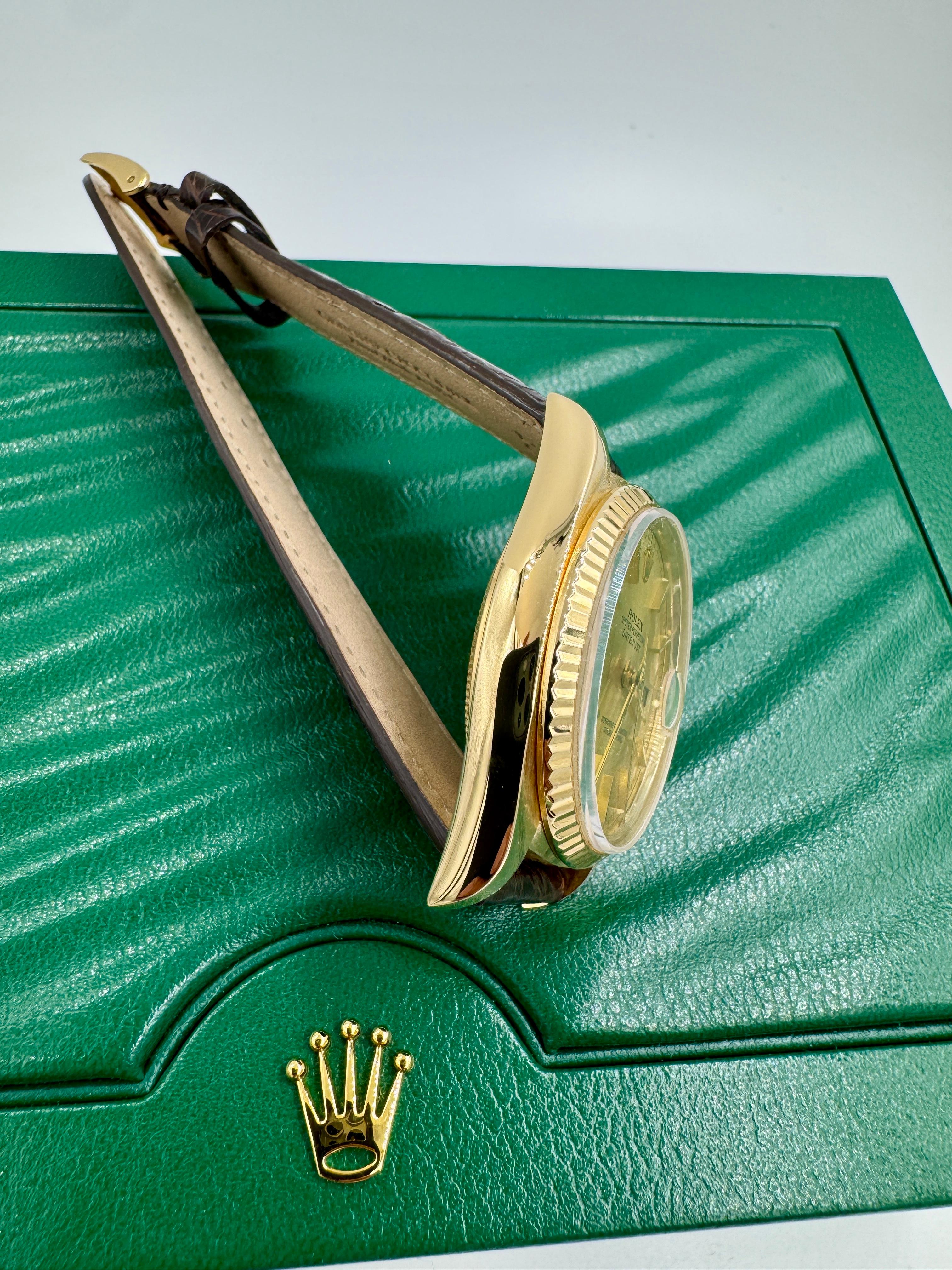 1983 Orologio da polso Rolex Datejust 36 mm in oro giallo 18 carati in vendita 11