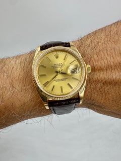 1983 Rolex Datejust 36mm 18k Yellow Gold Wristwatch