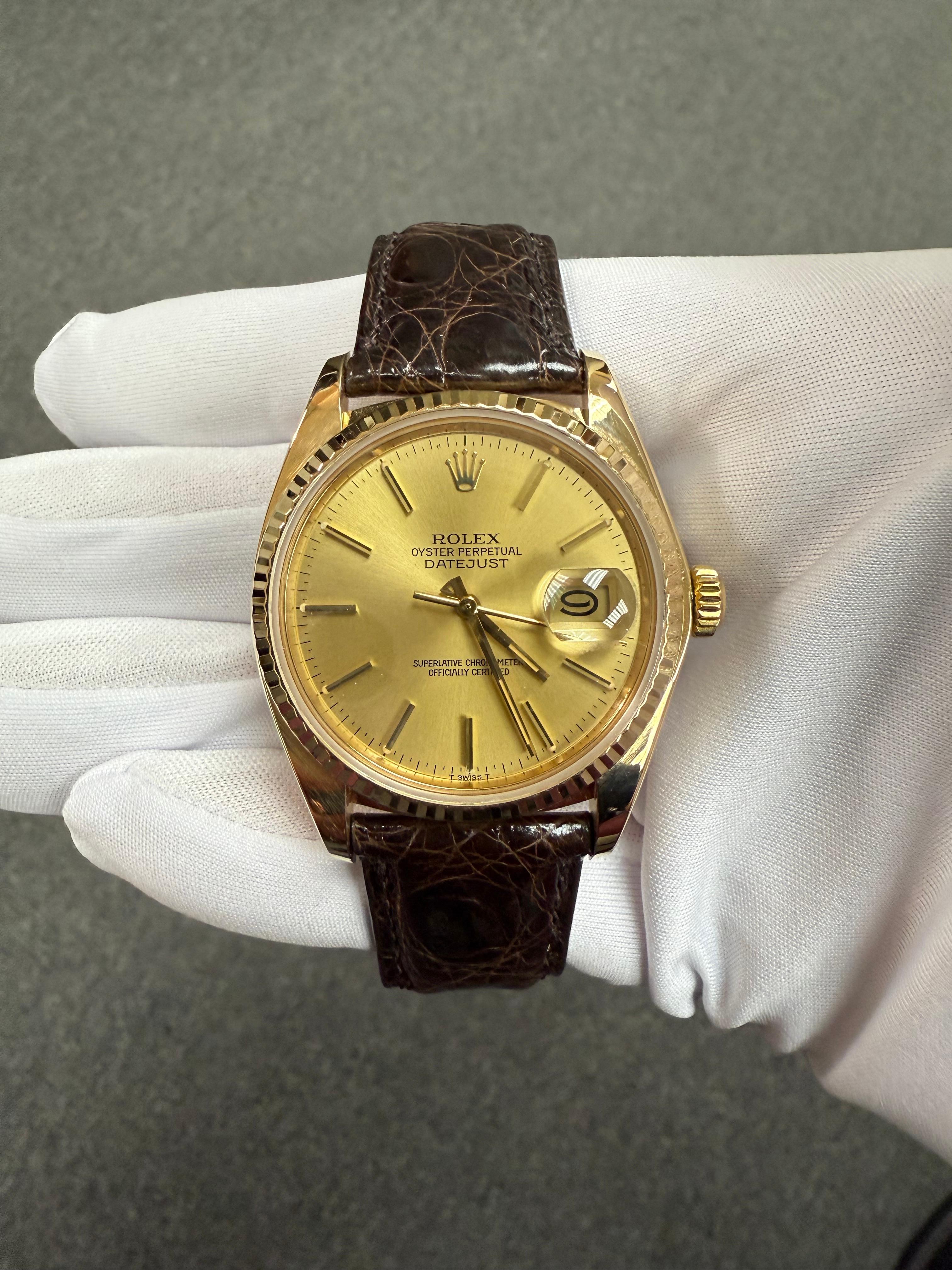 da uomo o donna 1983 Orologio da polso Rolex Datejust 36 mm in oro giallo 18 carati in vendita