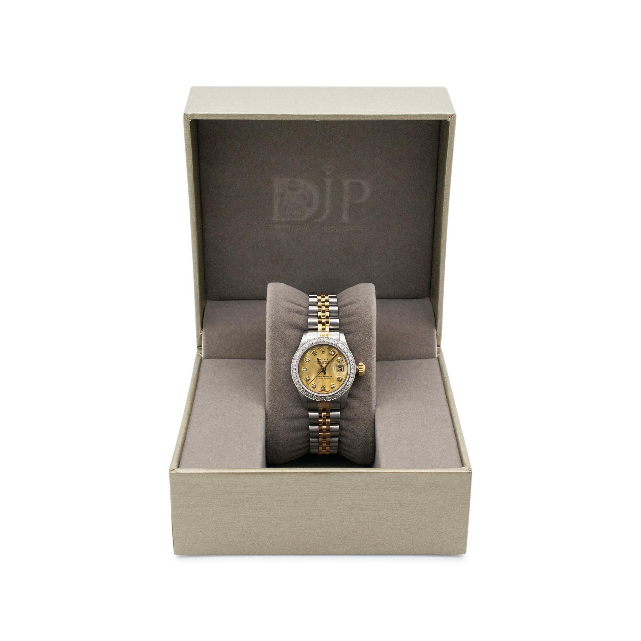 1983 Rolex Ladies Datejust 26MM 6917 Diamond Dial Bezel Jubilee Gold Steel Watch 2