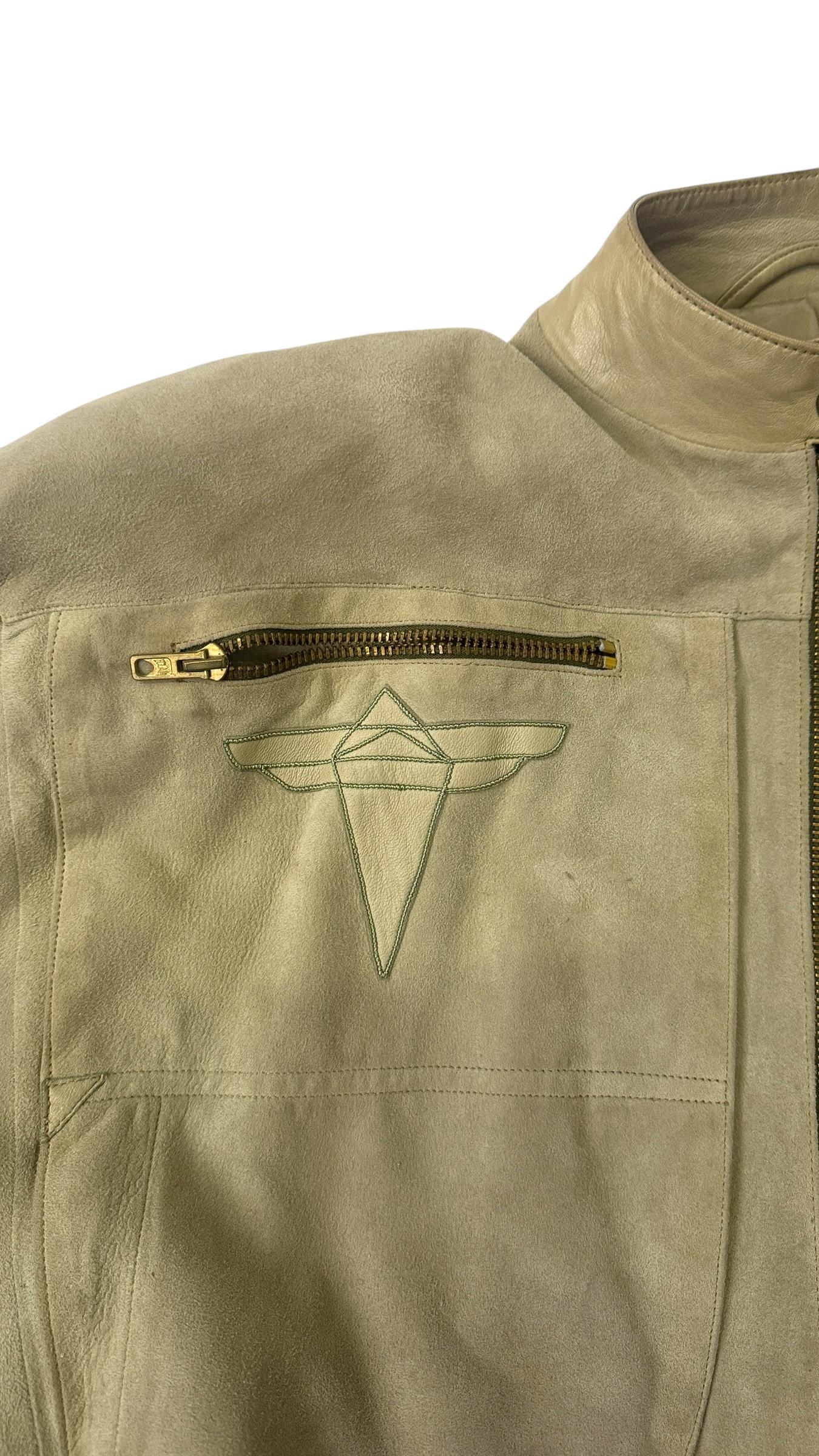 1983 S/S Claude Montana x IDEAL CUIR Laufstegbomber aus braunem Leder und Bermudashorts im Angebot 5