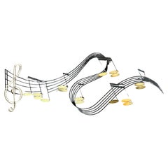 1983 signierte Curtis Jere „MUSIC NOTES“ Wandskulptur aus Messing und Eisen aus Messing
