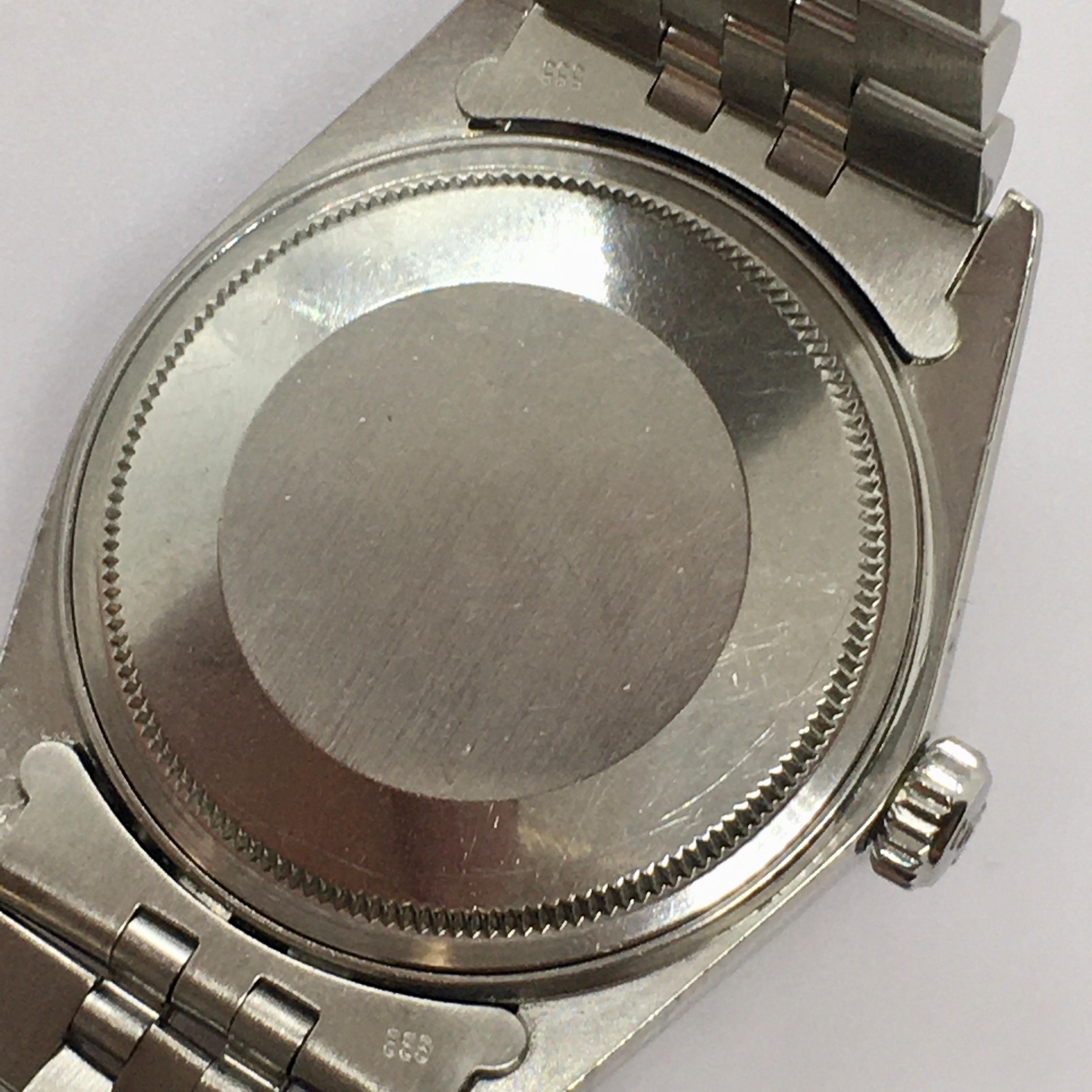 1983 Stainless Steel Datejust 16014 Factory Gray Mens Watch 36MM 8 Inch For Sale 1