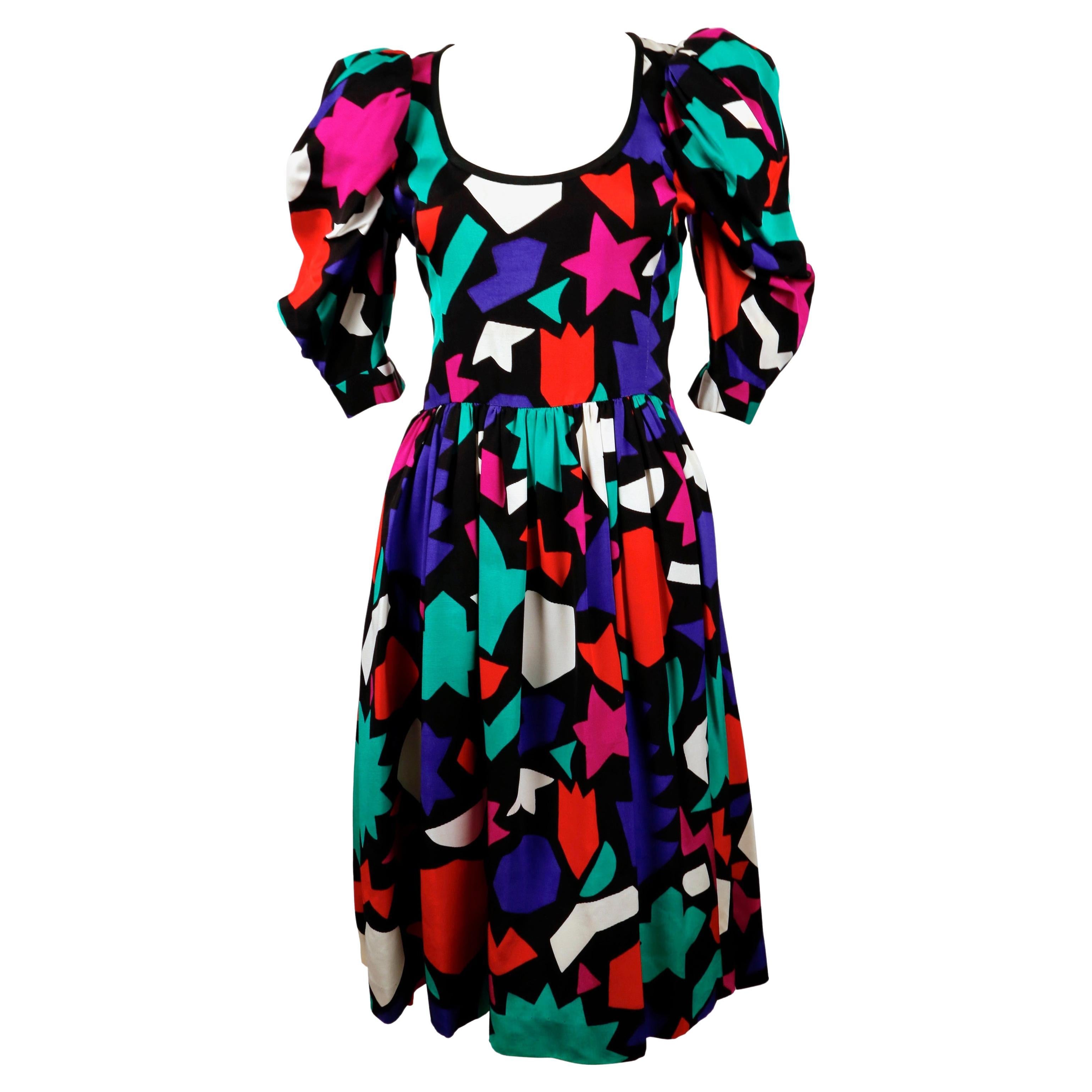1983 YVES SAINT LAURENT "Hommage A Matisse" runway Dress 