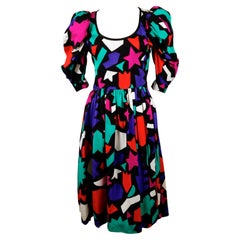 Vintage 1983 YVES SAINT LAURENT "Hommage A Matisse" runway Dress 