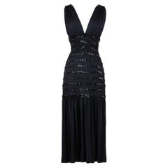 1983 Yves Saint Laurent Rive Gauche Black Jersey Sequin Dress