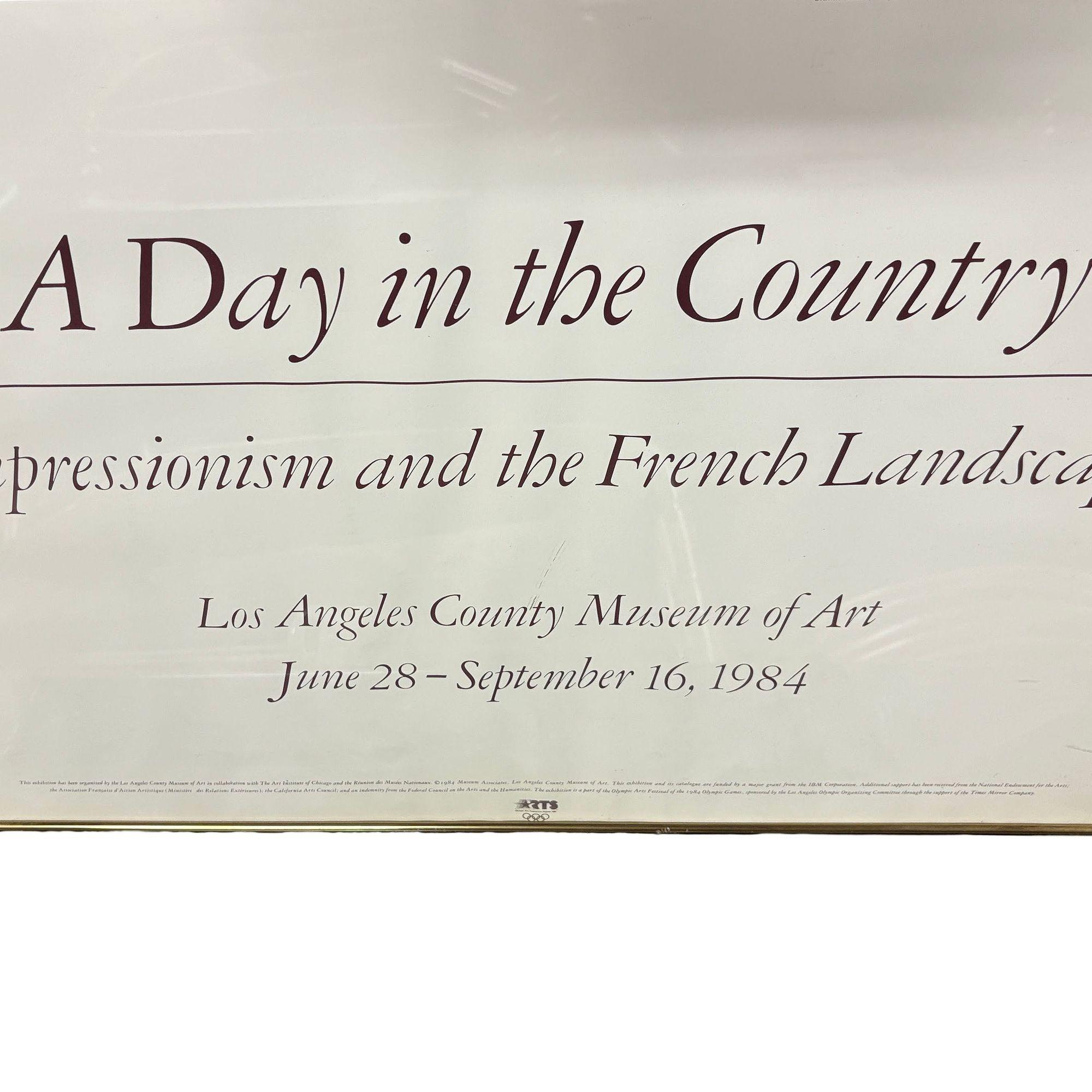 Late 20th Century 1984 “A Day in the Country” Impressionism LACMA Exhibition Poster w Claude Monet For Sale