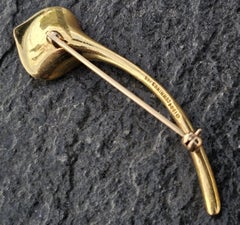 1984 Angela Cummings 18k Yellow Gold Brooch Pin Calla Lily 9g 2.25"