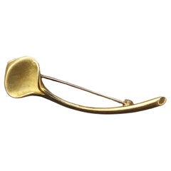 1984 Angela Cummings 18k Yellow Gold Brooch Pin Calla Lily 9g 2.25"