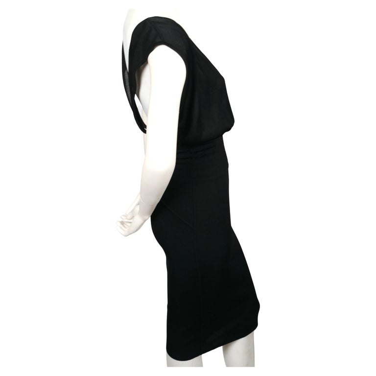 1984 AZZEDINE ALAIA black knit dress with wide elastic waistband For Sale 1