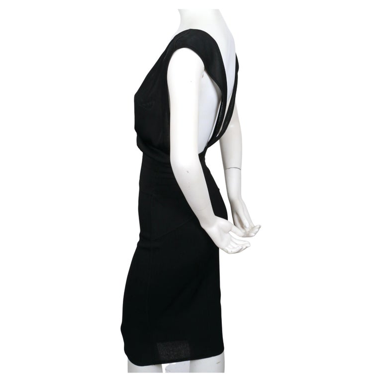 1984 AZZEDINE ALAIA black knit dress with wide elastic waistband For Sale 2