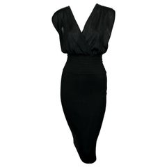 1984 AZZEDINE ALAIA black knit dress with wide elastic waistband