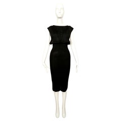 1984 AZZEDINE ALAIA black knit dress with wide elastic waistband