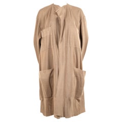 1984 AZZEDINE ALAIA übergroßer brauner RUNWAY Strickjacke Pullovermantel mit Taschen