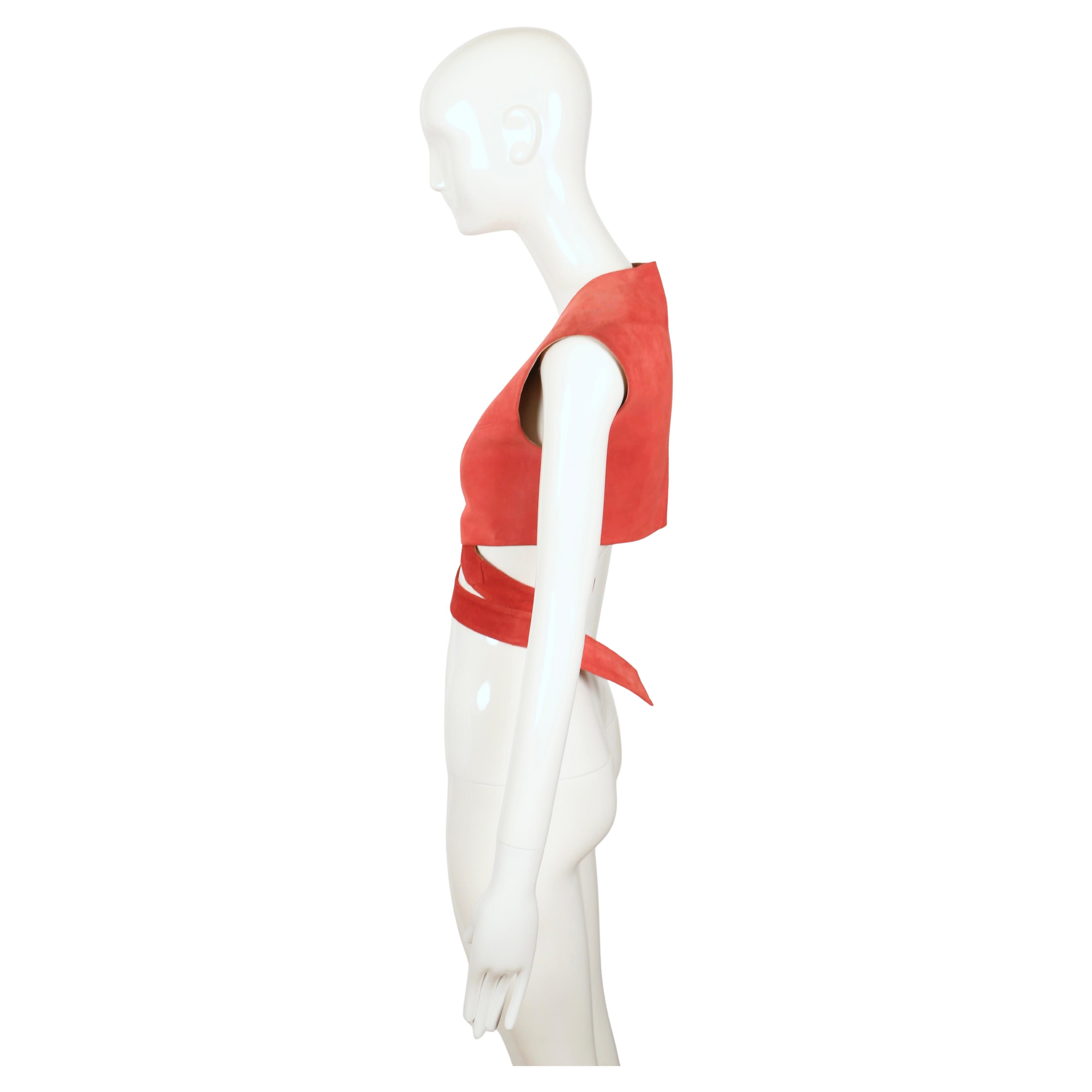 1983 AZZEDINE ALAIA suede wrap RUNWAY top For Sale 5