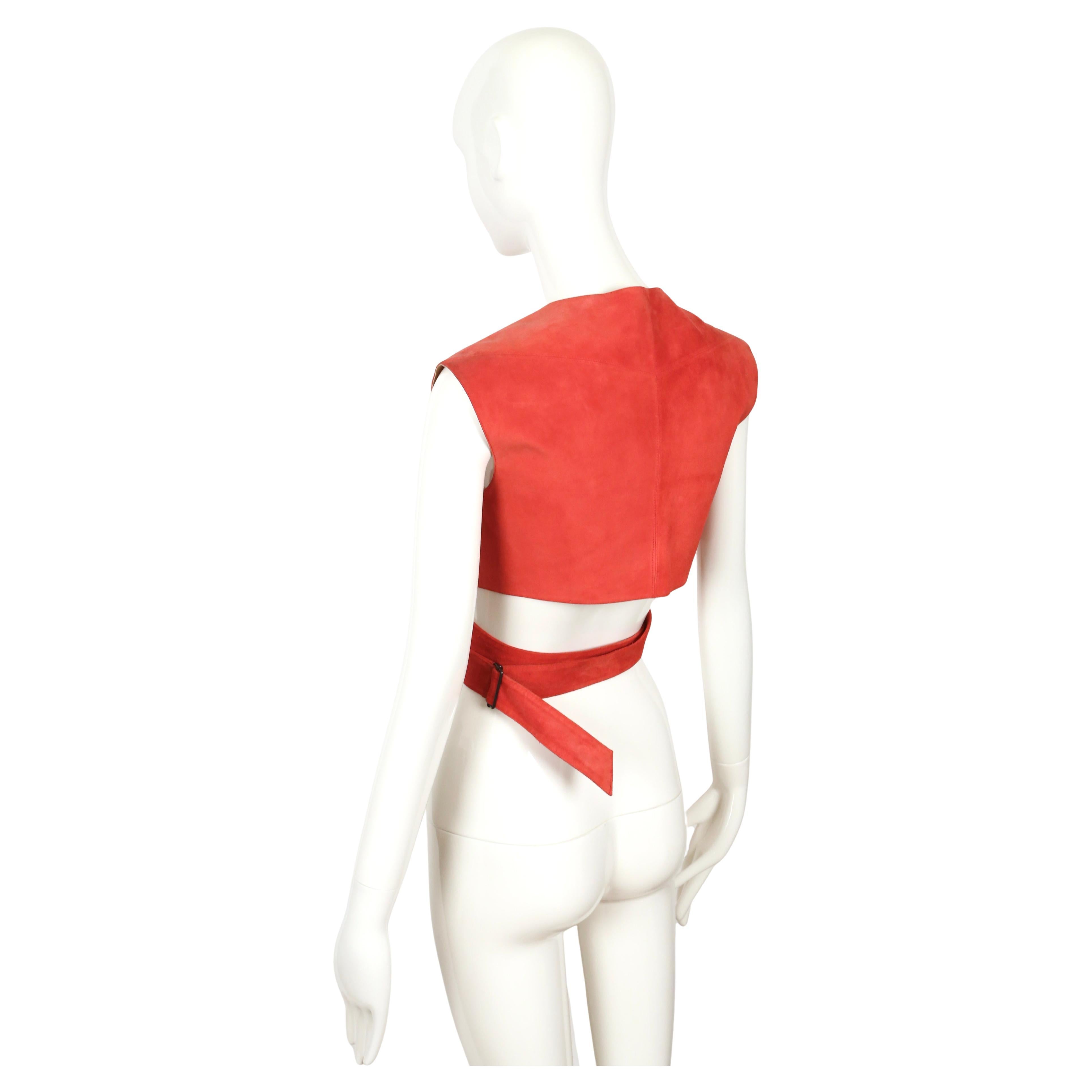 1983 AZZEDINE ALAIA suede wrap RUNWAY top For Sale 6