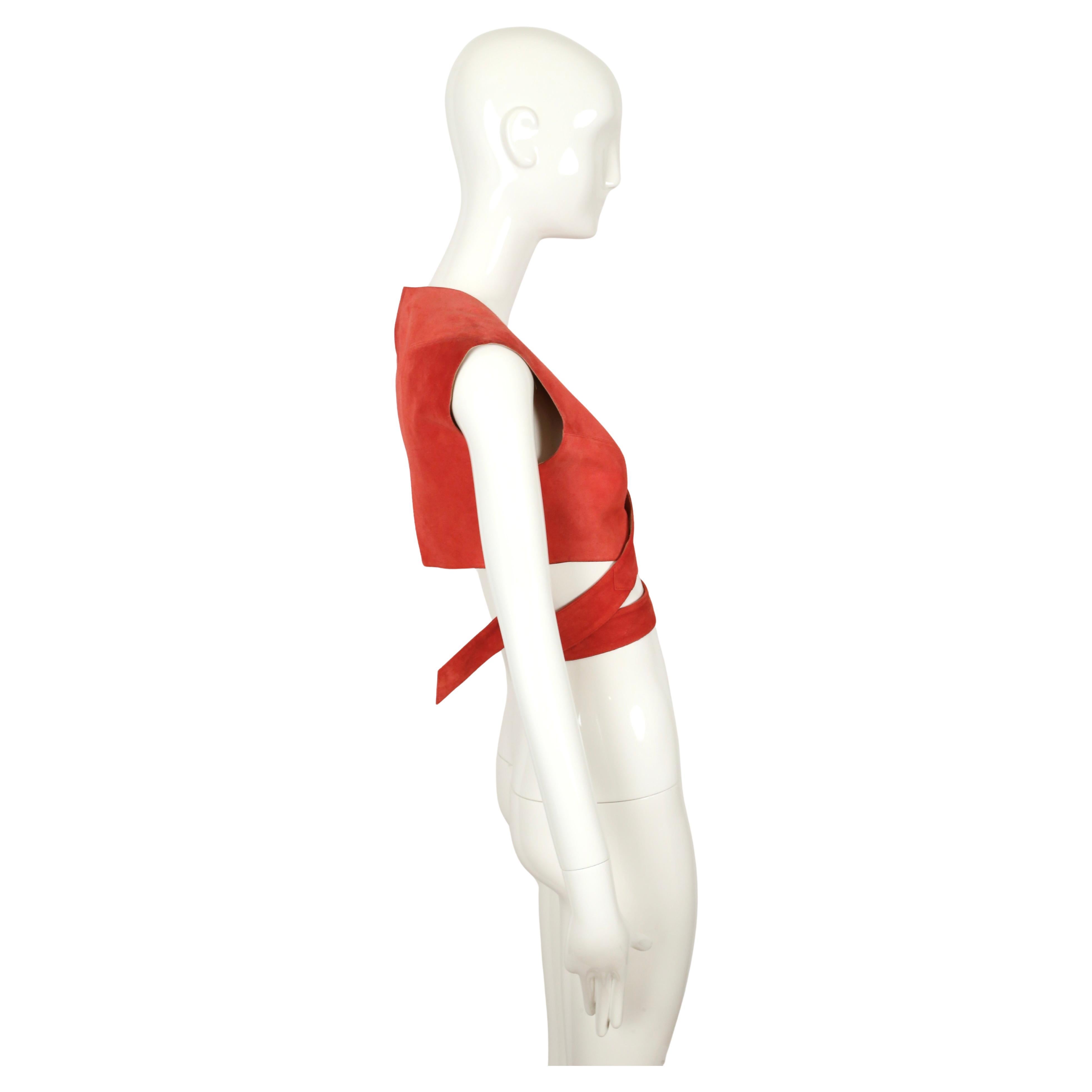 1983 AZZEDINE ALAIA suede wrap RUNWAY top For Sale 2